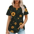 thumbnail image 2 of Summer Tops for Women Viikei Womens Blouses Clearance,Tops for Women 2025,Ladies' Casual Short Sleeved Loose Round Neck Printed Top Multicolor L, 2 of 6