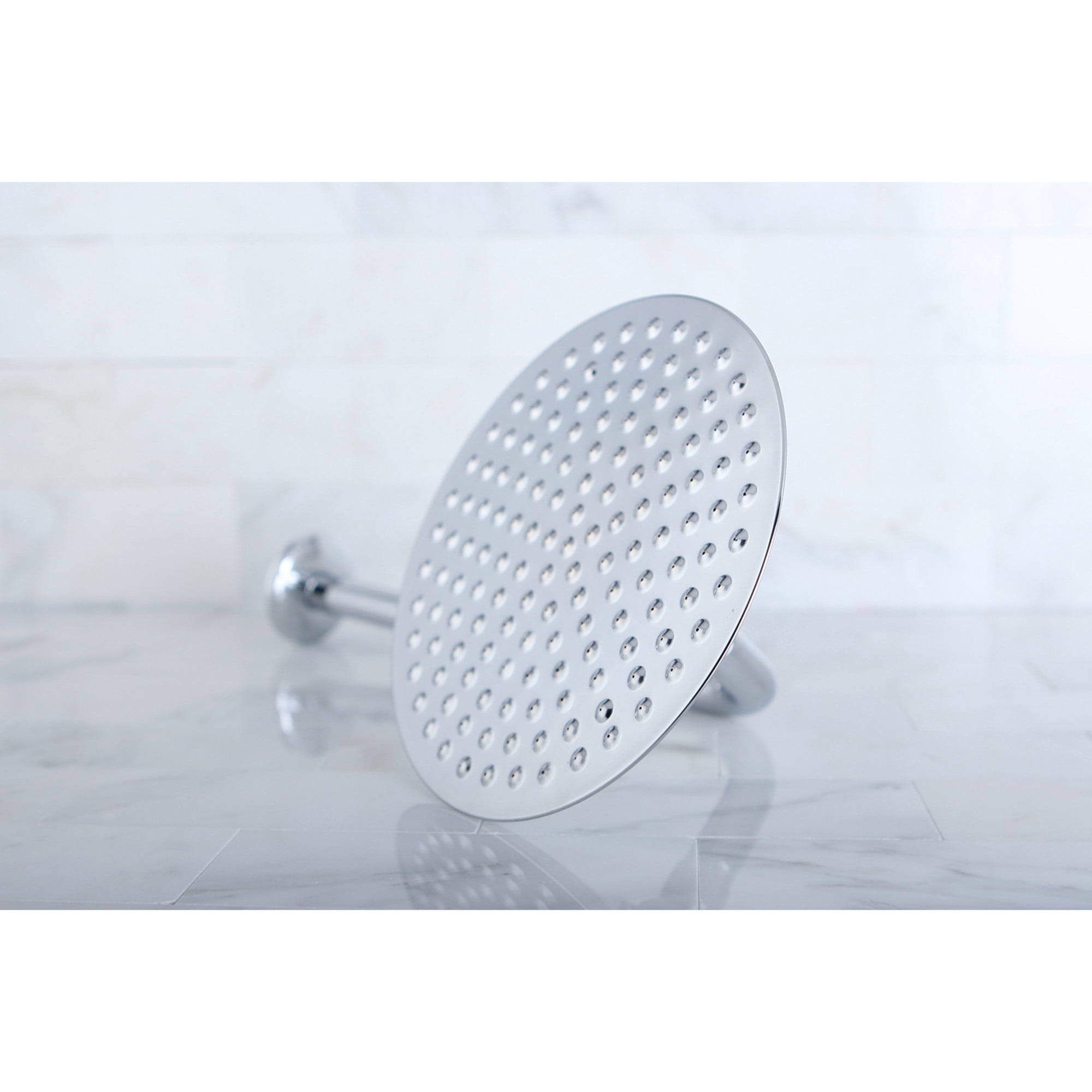 Kingston Brass K136A1CK Victorian 7-3/4 Inch Round Raindrop Brass Shower Head with 12-Inch Shower Arm in Polished Chrome