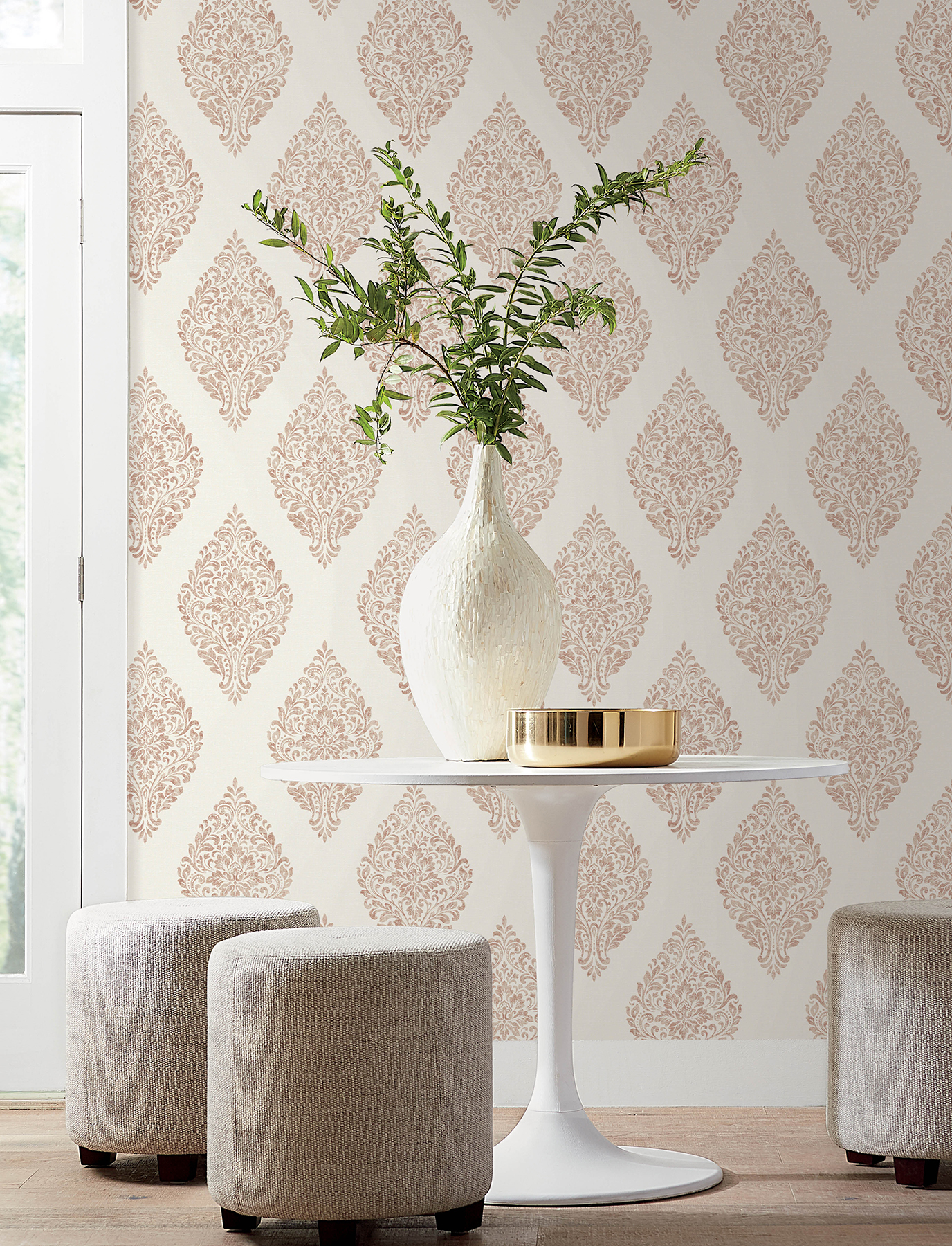 Advantage Gillian Copper Medallion Wallpaper