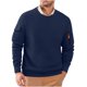 thumbnail image 1 of pstuiky camisa de manga larga para hombre, Sudadera de trabajo de color liso con cuello redondo, manga larga y bolsillo para hombre top de hombre m, 1 of 8