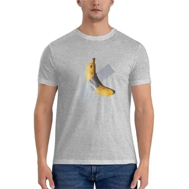 Ropa para hombre, camisetas personalizadas, ropa harajuku, camiseta Maurizio Cattelan Banana - Camiseta clásica de arte cómico, blanca lisa.