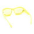 thumbnail image 4 of Womens Oversized Trendy Sport Thick Bevel Frame Wrap Plastic Sunglasses All Yellow, 4 of 4