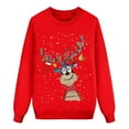 thumbnail image 6 of Jkety Family Christmas Shirts Family Matching Christmas T Shirts Soft Deer Head Print Long Sleeve Crewneck Tops for Family Cozy Set Red,XL, 6 of 6