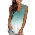 thumbnail image 2 of Fshinging Summer Gradient Patchwork Sleeveless Shirts Women's Loose Casual Tank Tops Sexy V Neck Vest Top 2025, 2 of 4