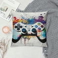 thumbnail image 2 of Nawypu  Throw Pillow Cover Gamer Modern Design Game Console Controller Color Splashes Motif Polka Dots Decor Lumbar Pillow Case Cushion for Sofa Couch Bed Standard Queen, 2 of 5