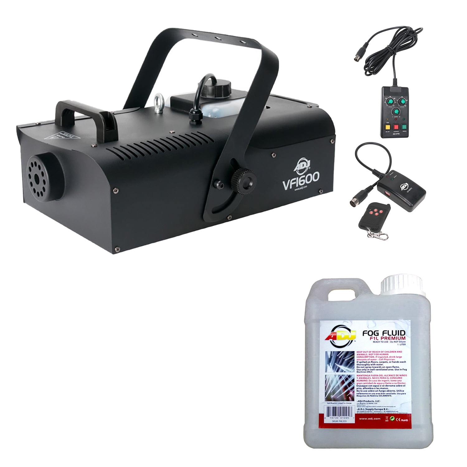 ADJ 1500W Mobile DMX Fog Machine w/ 2.3L Fluid Tank & Remote & 1L Fog Fluid