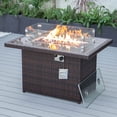 thumbnail image 6 of LeisureMod Wicker 55,000 BTU Fire Pit Table with Removable Lid and Tempered Glass Shield Propane Tank Storage for Modern Home, Patio, Backyard Garden Mace Collection in Dark Brown, 6 of 13
