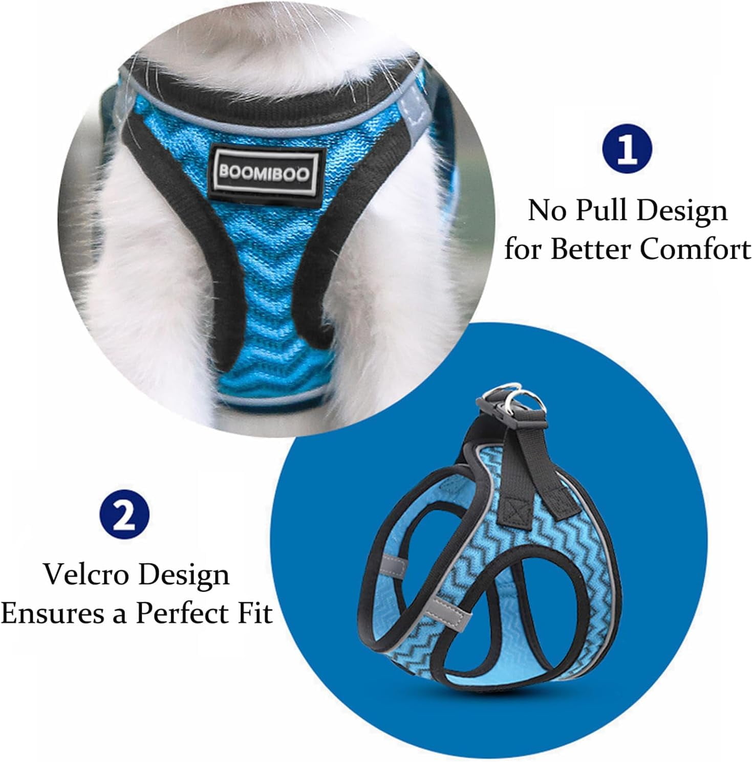 General Dog Harness with Leash Set, No Pull Adjustable Reflective Step-in Puppy Pet Vest Harnesses for Small Medium Large Dogs and Cats,Black L
