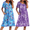 Blue Floral/Purple Floral, variant on Oudiya Women 2 Pack House Dresses with Pockets Short Sleeve Moo Moos Floral Print Mumu Dress Nightgown, S-3XL