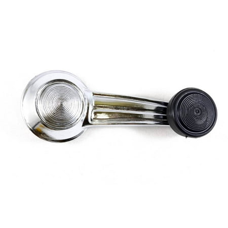 Chrome Interior Pack - PT Auto Warehouse GM-1068MA - Inside Interior Inner Window Crank Handle, Black Knob with Chrome Handle - Left = Right