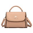 thumbnail image 3 of Bolso de textura de cuero genuino para mujer, elegante bolso de mano de alta gama para madres de mediana edad, bolso bandolera de cuero suave de moda, 3 of 5