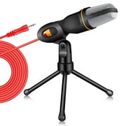 PC Microphone Computer Condenser Studio Mic 3.5mm Plug & Play for PC Desktop l aptop for Online Chatting, Recording, Gaming, Podcasting