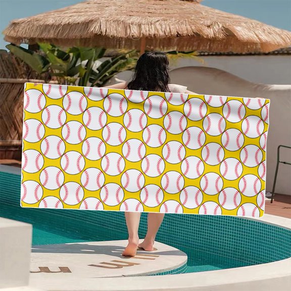 Opehuo Pretty Tennis Volleyball Basketball Rugby Beach Towel,Quick Dry Microfiber Bath Towels for Bathroom,Soft Sand Free Beach Towels,Summer Essentials Travel Swimming Decor Gifts for All,E