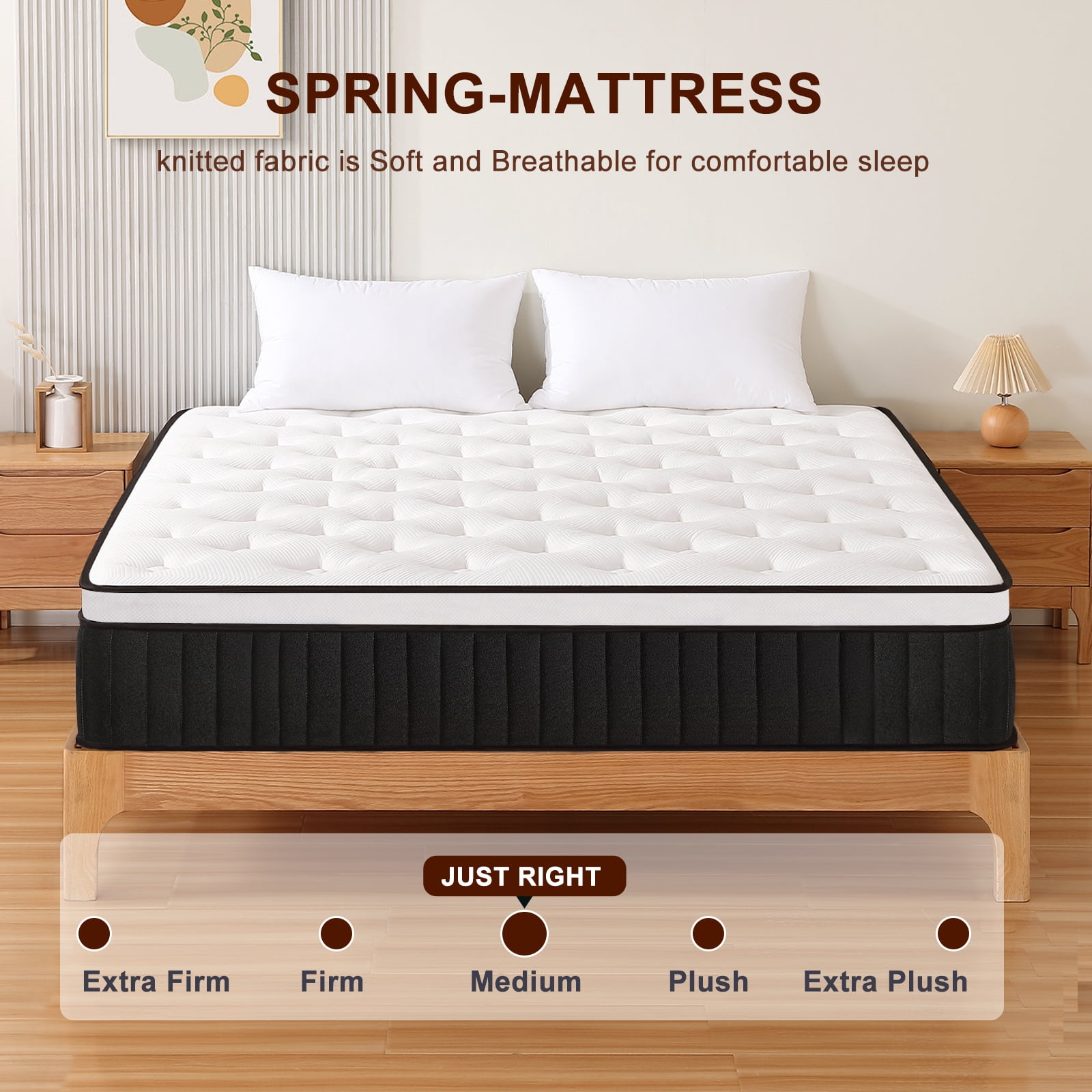 10-Inch Gel Memory Foam Queen Mattress, Medium Firm, Removable Cover, Pressure Relief, Queen Size Mattress