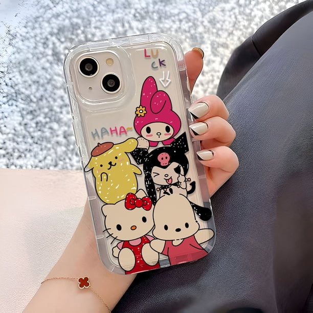 Marco De Fotos airbag Funda Blanda Para iphone 14promax 11 13 12 7Plus 6 6s XR X XS Max Cute Kulomi Hello Kitty