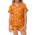 thumbnail image 2 of Wdgfv Girls Pajama Set Short Sleeve Fruit Print Sleepwear Loose Fit Comfortable Nightwear For Toddler Kids 2-13 Years Old Casual Home Outfits Machine Washable Orange 2-3 Years, 2 of 4