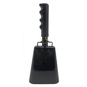 9.6 inch Black Bell Black Handle Cowbell with Stick Grip Handle Used for Cheering at Sporting Events - Cow Bell by Stewart Trading