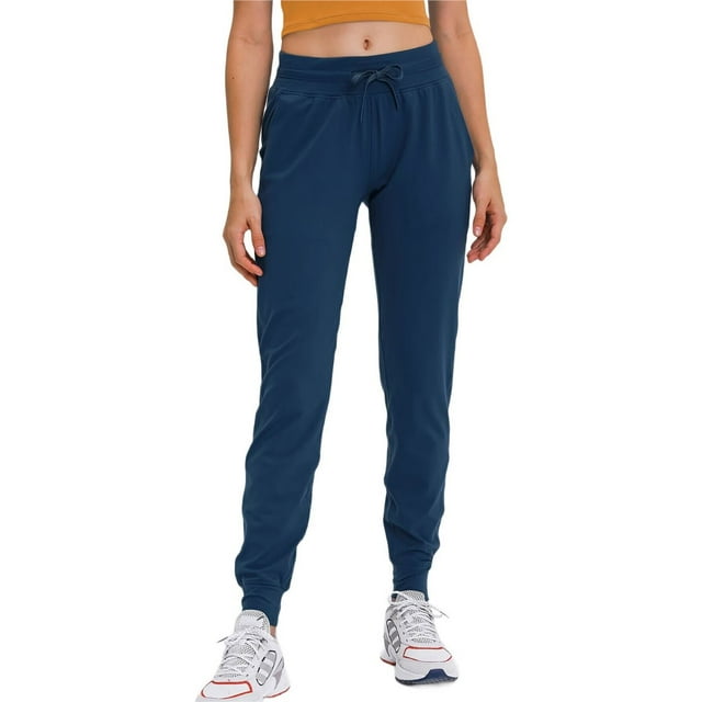 Pantalones de Yoga de Cintura Alta para Mujer con Puños Ajustables con Cordón y Bolsillos, Ideales para Correr o Hacer Ejercicio. Verde Louvre S