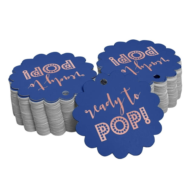 Inkdotpot 100 Lot Étiquettes en Papier Aluminium Or Rose Véritable Prêtes à Éclater Étiquettes Suspendues pour Cadeaux de Shower de Bébé