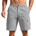 thumbnail image 2 of IhhxPro Men's Outdoor Cargo Shorts Elastic Waist Quick Dry Multi-Pocket Men Summer Work Hiking Casual Loose Fit Lightweight Cotton Travel S-3XL, 2 of 6