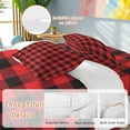 thumbnail image 2 of Red Black Buffalo Plaid Bedding Duvet Cover Set Queen Size 4 Pieces Square Geometric Bedding Set with Zipper Closure, 1 Comforter Cover 90x92 Inches 1 Flat Sheet & 2 Pillow Cases, 2 of 7
