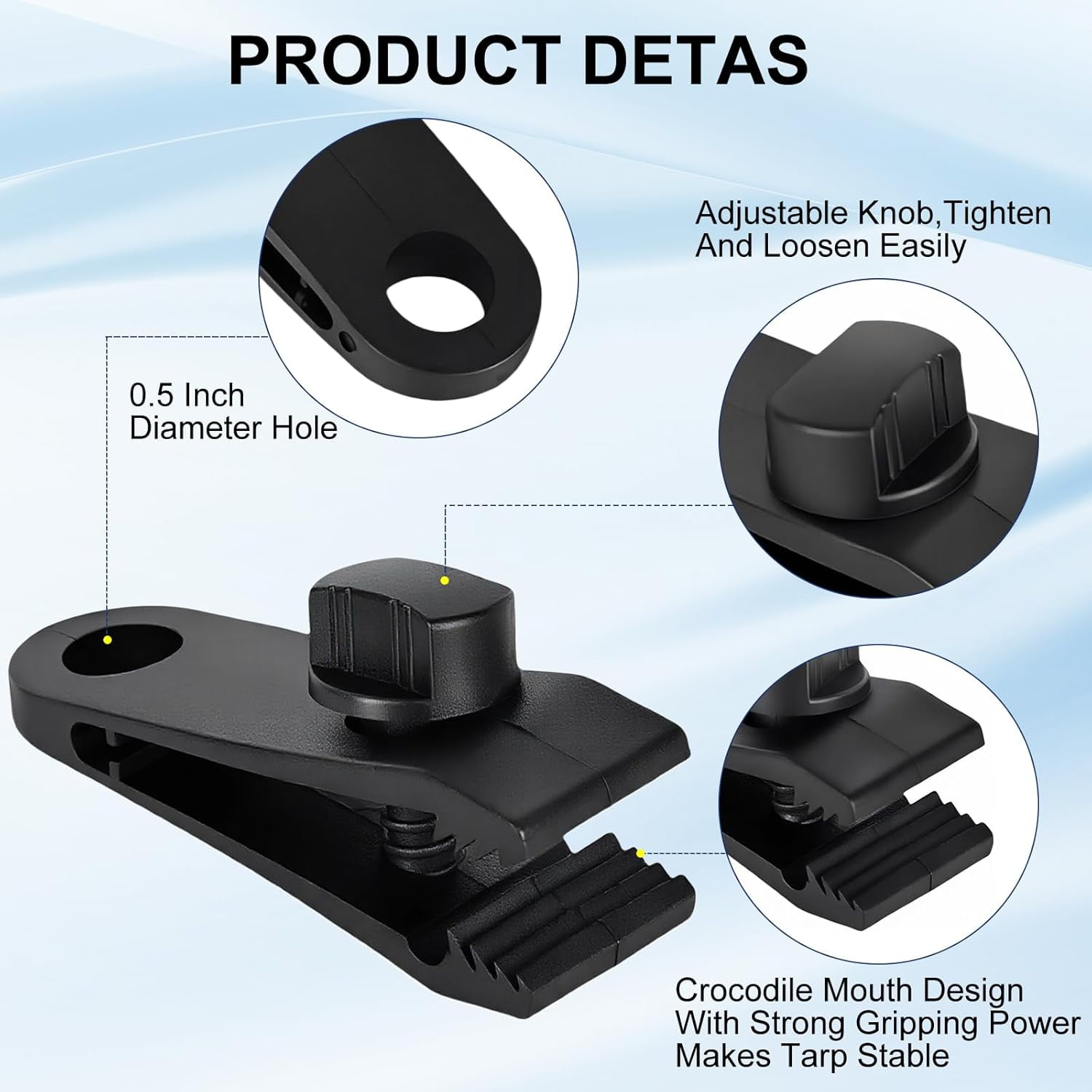 45pcs Tarp Clips, Tarp Clips Heavy Duty, Tie Downs, Heavy Duty Lock Grip, Fasteners, Tent Clips Accessories,Clamps, Bungee Cords with Clips,Suitable for Camping Tents and Swimming Pool Cove