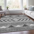 thumbnail image 6 of HomeRoots 676398 10 x 14 ft. Gray Charcoal & Silver Southwestern Washable Machine Made Rectangle Area Rug with UV Protection, 6 of 9