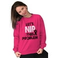 thumbnail image 4 of Nip This Problem Pink Ribbon BCA Women Crewneck Sweatshirt Brisco Brands L, 4 of 6
