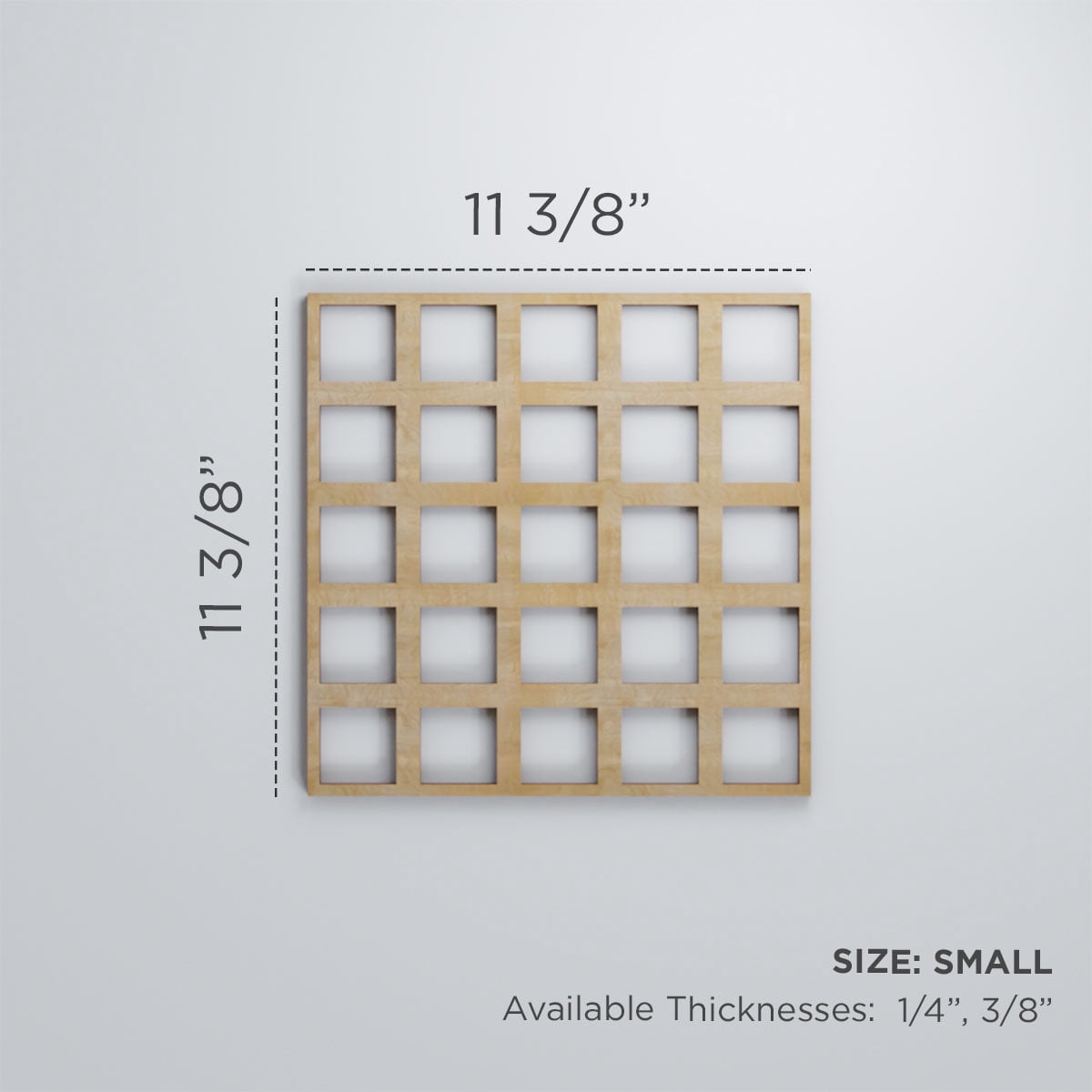 Ekena Millwork 11 3/8"W x 11 3/8"H x 1/4"T Small Manchester Decorative Fretwork Wood Wall Panels, Walnut