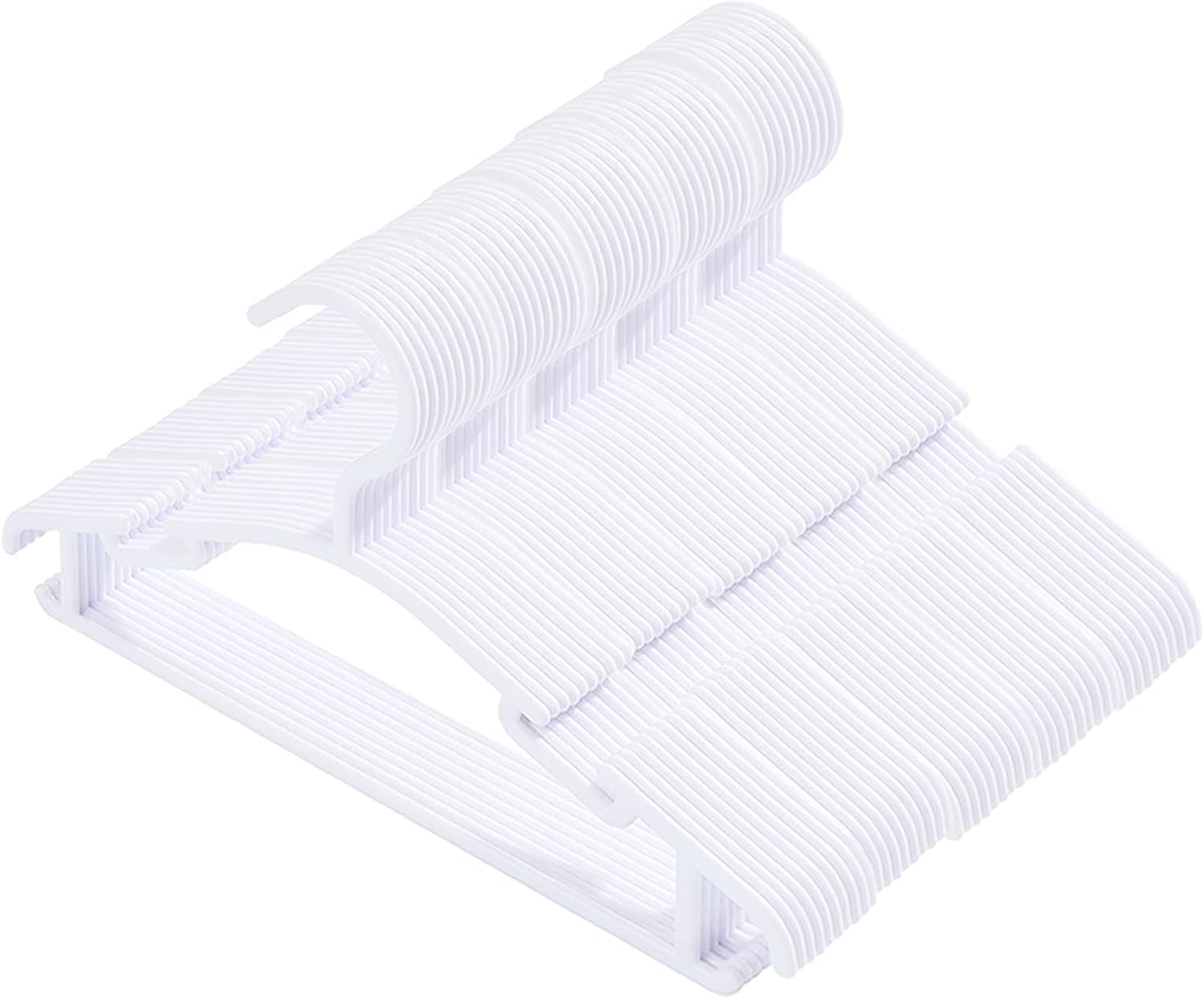 50 Pack White Baby Nursery Closet Hangers, Anti-Slip Laundry Infant Pant Hanger for Newborn Clothes Gift, Ultra-Thin Plastic Hanger for Girl Boy Toddler