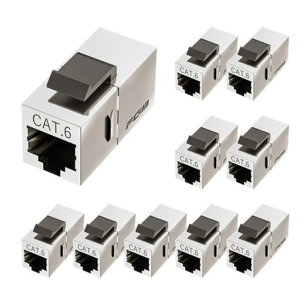 Acoplador Keystone FGB Cat6 blindado hembra a hembra RJ45 x10