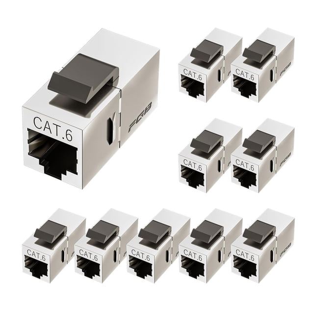 Acoplador Keystone FGB Cat6 blindado hembra a hembra RJ45 x10