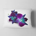 thumbnail image 2 of Designart Deep Purple Orchid Flowers on White - Flowers Throw Pillowwork - 12x20, 2 of 5
