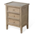 thumbnail image 4 of Rena End Table with 3 Drawers, 19 Inch Distressed Brown Mahogany Wood, 4 of 5