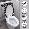 thumbnail image 3 of HELLHERO Bat and Moon Pattern Adjustable Stretch Toilet Lid Covers, Elastic Fabric, Stays in Place Toilet Seat Cover Replacement, Elastic Edge, Stretch Fit, 3 of 8