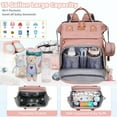 thumbnail image 3 of Morfone Diaper Bag Backpack with Changing Station, Waterproof Large Capacity Baby Bag with USB Charging Port & Pacifier Case - Unisex, Pink, 3 of 10