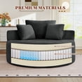 thumbnail image 6 of Muumblus Oversized Round Lounge Chaise Chair Indoor,Boneless Cloud Couch with 3 Pillows, No Assembly Required, Modern Accent Chair for Living Room, Black Chenille, 6 of 12