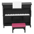 thumbnail image 4 of Juego de Mini Piano para casa de muñecas, juguete con taburete, instrumento musical de simulación, 1 Juego, 4 of 5