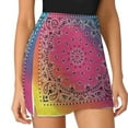 thumbnail image 3 of Bandana Paisley Pink Yellow Blue Gradient Women's Shorts Non-Slip Single Pocket A-line Trouser Skirt Summer Shorts Casual Shorts for Women, 3 of 7
