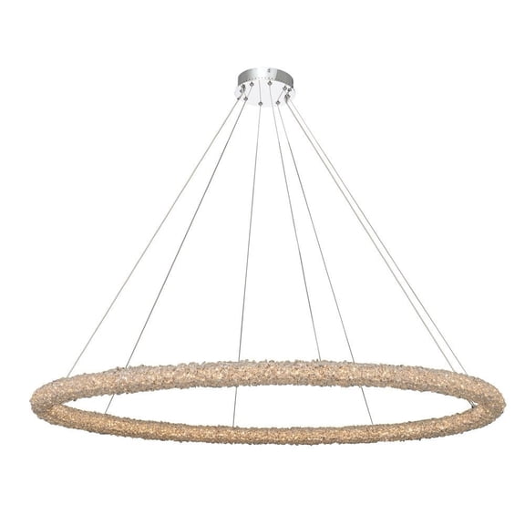 035556-010-FR001-Allegri Lighting-Lina - 60 Inch 92W LED Pendant Polished Chrome Finish with Firenze Crystal