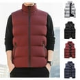 thumbnail image 4 of Cmfcve Men's Sleeveless Vest Stand Collar Pocket Zipper Minimalist Waistcoat Solid Color Big & Tall Padded Jacket, 4 of 5