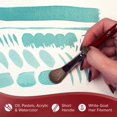 thumbnail image 3 of Silver Brush Limited 5519S-3/4 Pincel Ovalado Blanco Plateado Para Óleo, Acrílico, Acuarela, Pasteles Y Carbón, Tamaño 3/4 Pulgadas, Mango Corto, 3 of 5