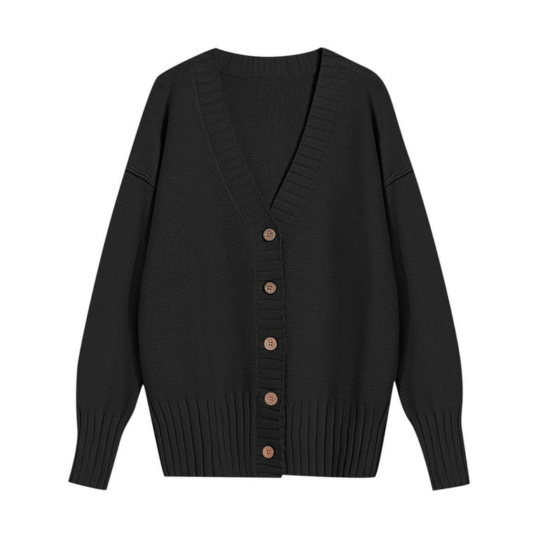 KaLI_Store Women's Knit Open Front Sweater Long Sleeve