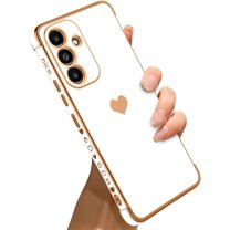for Samsung Galaxy A54 5G Case Love Heart Plating Electroplate Luxury Elegant Case Camera Protector Soft TPU Shockproof Protective Corner Back Cover Galaxy A54 5G Case -White