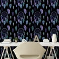 thumbnail image 2 of Ambesonne Dreamcatcher Peel & Stick Wallpaper for Home, Trippy Cosmic Mandala, 13"x36", Charcoal Grey Pale Lilac, 2 of 5