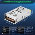 thumbnail image 2 of Fuente de alimentación Bossnwatt 24V 20A 480W para tiras LED, impresora 3D, 2 of 8