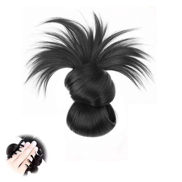 Clip-On Messy Bun Hairpiece, Feathered Bun Wig, Claw Clip Messy Buns Hair Piece, Ponytail Extension for Women
