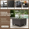 thumbnail image 2 of ALAULM 12 Piece Patio Furniture Set,Wicker Rattan Outdoor Sectional Sofa Set with Coffee Table&Thicken Navy Blue Cushions, 2 of 8