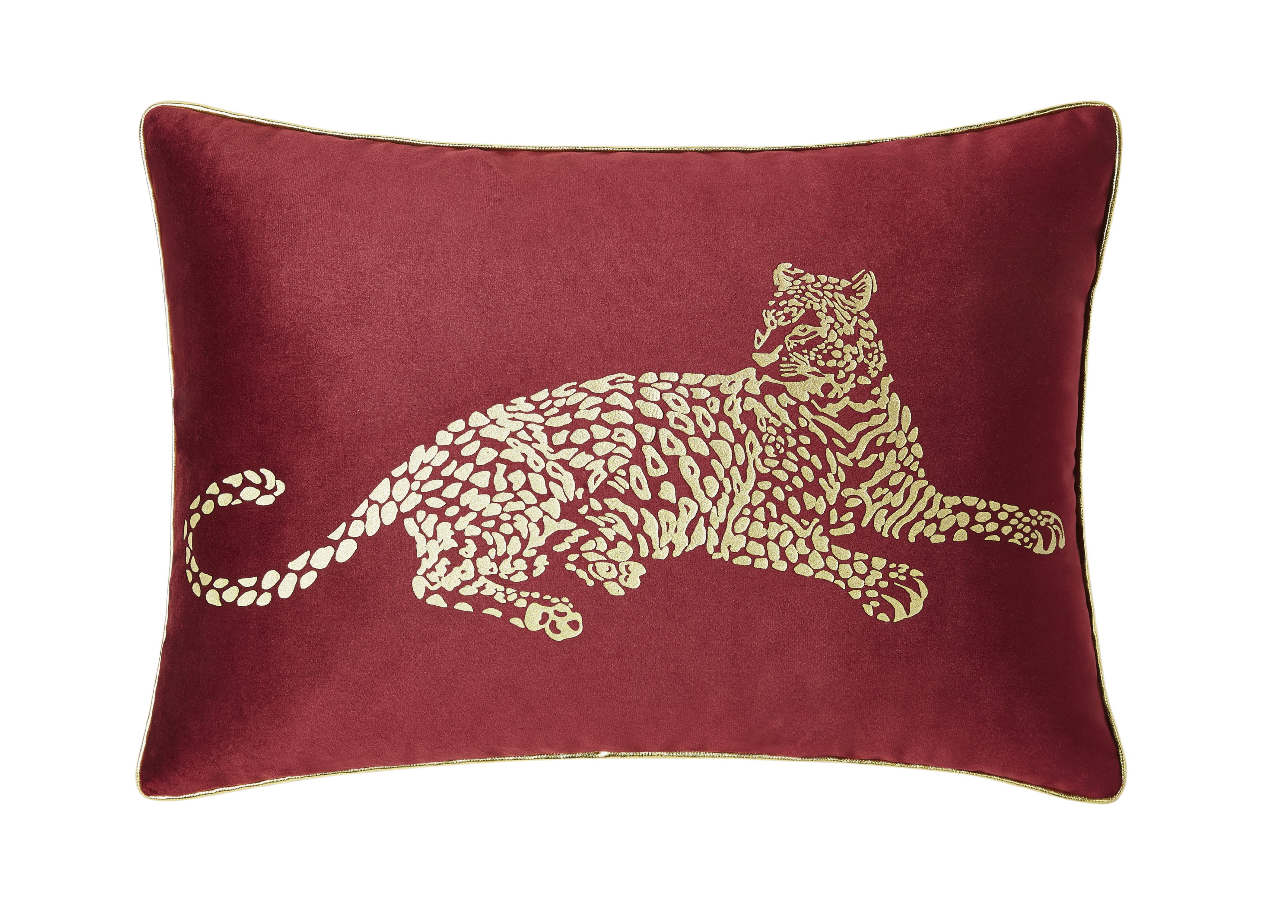 VCNY Home Gold Cheetah Velvet Decorative Pillow, 14 x 20