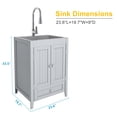 thumbnail image 6 of VINGLI 24-Inch Laundry Sink with Cabinet, Stainless Steel Utility Sink with Pull-Out Sprayer Faucet Laundry Cabinet and Drawer Combo for Laundry & Utility Room, Kitchen, Bathroom, Grey, 6 of 7